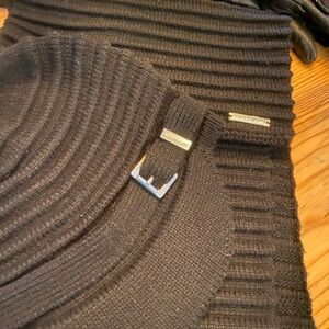 Michael Kors Black Long Knit scarf and hat. New Scarf 10x76